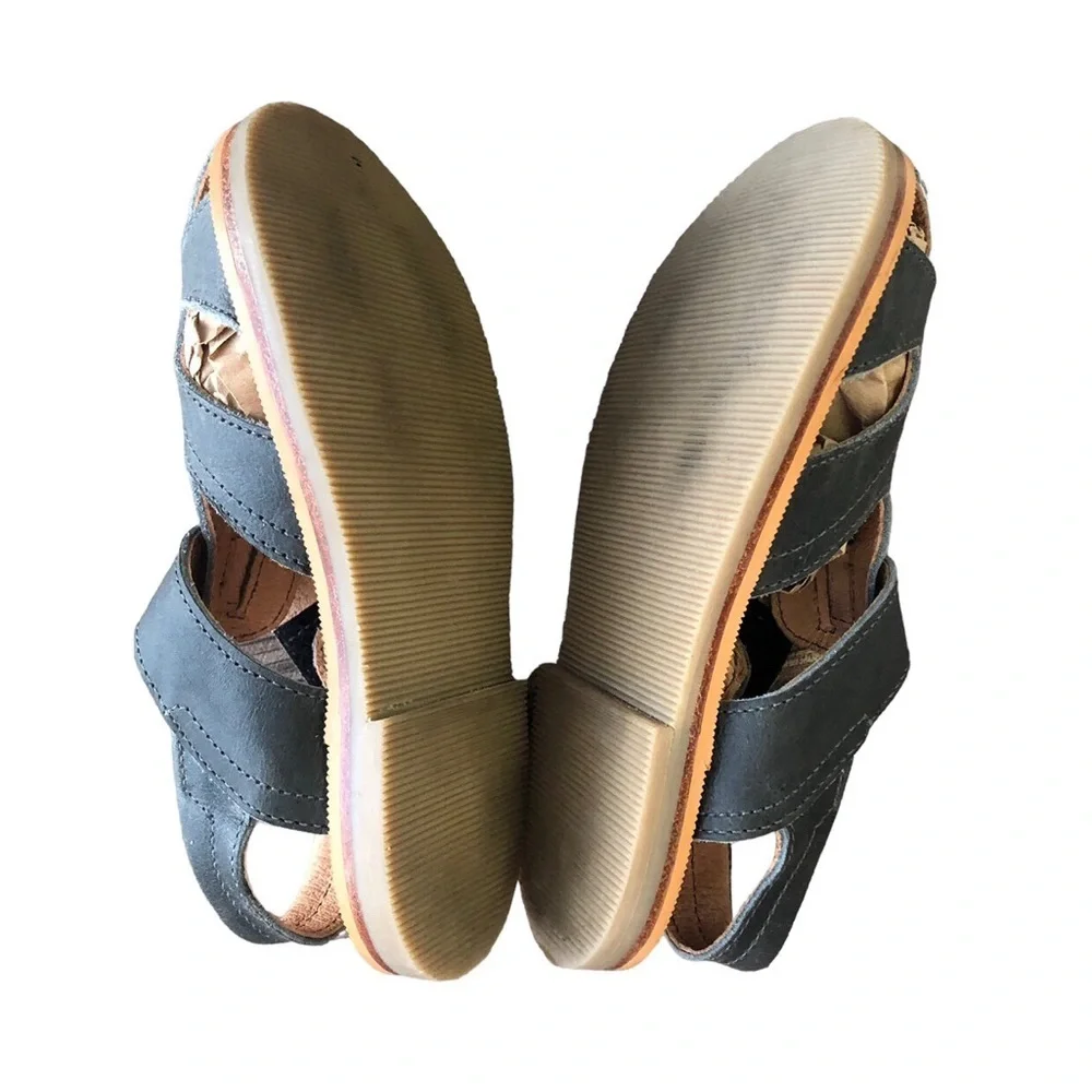Mikoleon Leather “Rancher” Artisan Made Sandals Navy Blue
